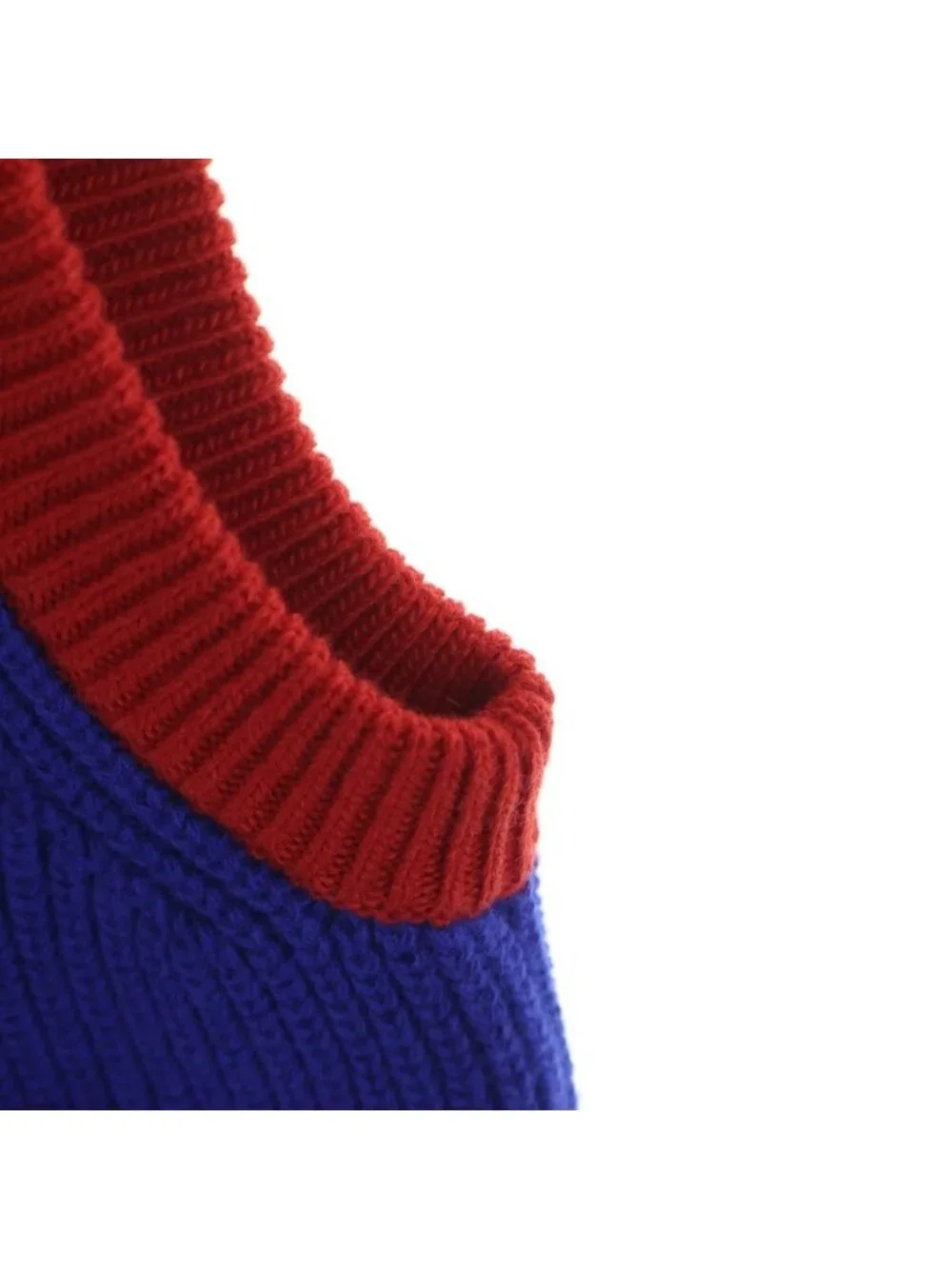 Gucci Adidas di Logo Knit Vest Kuru Neck Red Blue